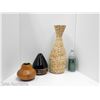 Image 1 : TALL WOVEN VASE, PURE OIL DIFFUSER AND WOODEN CANDLESTICK
