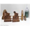 Image 1 : COWBOY AMY CRAFT LIKE BOOK ENDS WITH ADJUSTABLE WOODEN BOOK ENDS