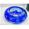 Image 2 : BLUE ETCHED GLASS ASHTRAY