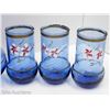 Image 3 : GORGEOUS HANDPAINTED BLUE GLASS MEXICAN WINE DECANTER WITH 6 MATCHING GLASSES