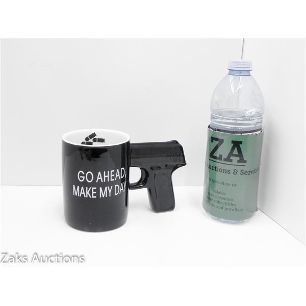 HAND PISTOL GO AHEAD MAKE MY DAY COFFEE MUG