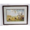 Image 1 : ORIGINAL FRAMED WATERCOLOUR, TITLED ALBERTA HARVEST BY MARLA WILSON