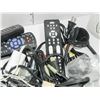 Image 6 : BOX WITH RANDOM REMOTES, CORDS, CORDLESS PHONE & MORE