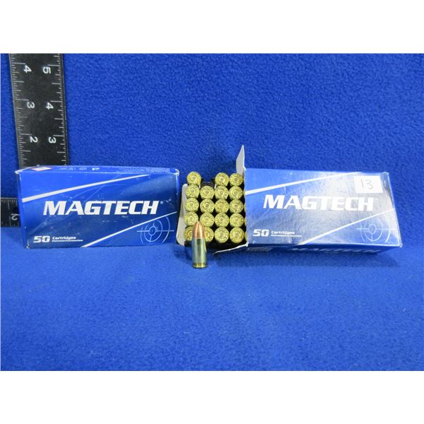 9MM Luger 124gr FMJ Magtech Cartridges - 2 Boxes of 50