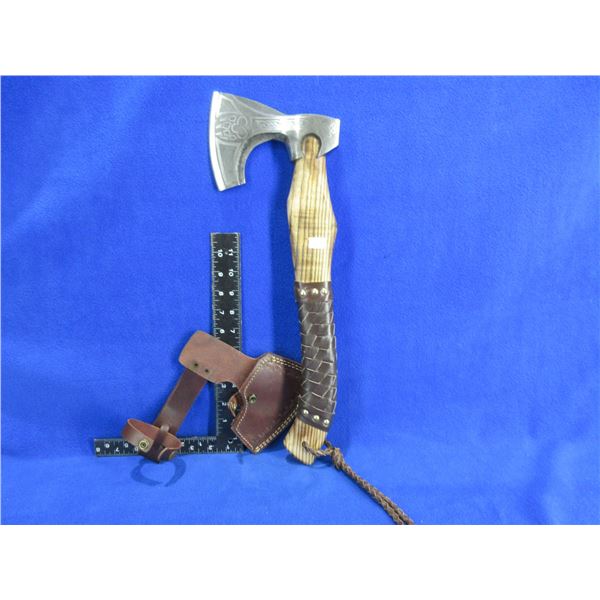 NEW - Viking Style Battle Axe with Leather Wrapped Handle