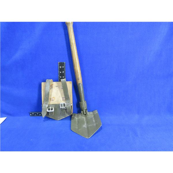 WW2 German Folding Trench Shovel with Leather Sheath