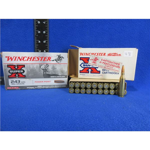 243 Win. 100gr PP SuperX Winchester Cartridges
