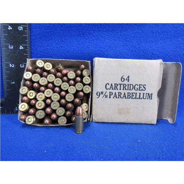9MM Parabellum Cartridges - Box of 64