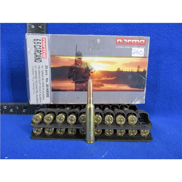 6.5 Carcano 156gr SP Alaska Norma Cartridges - Box of 20