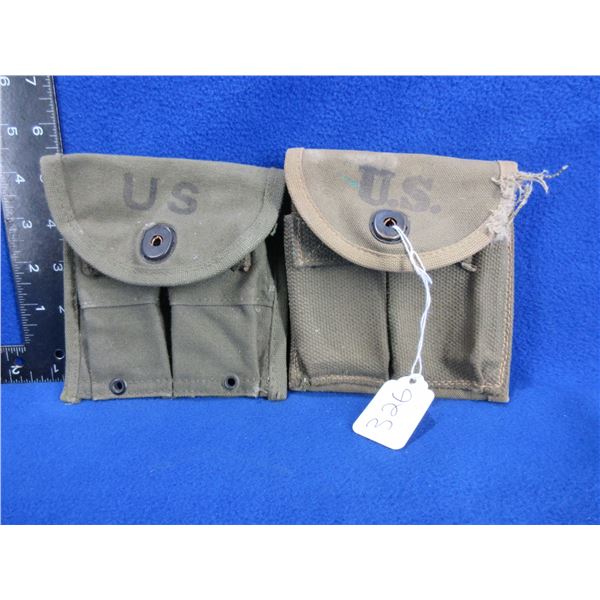 2 US Military Magazine Pouches - 1 has some damage