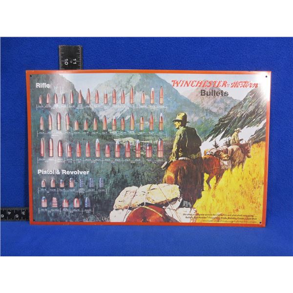Winchester-Western Bullet Board Sign - 16" x 10 1/2"