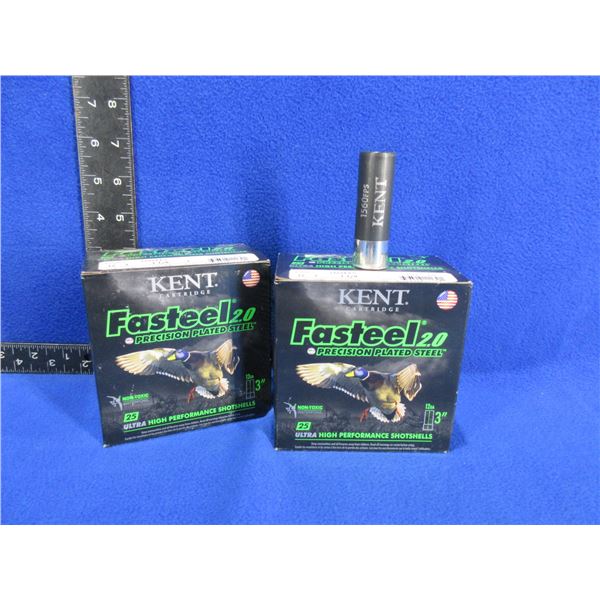 12 Ga 3" 2 Shot Kent Fasteel 2.0 Shotshells - 2 Boxes of 25