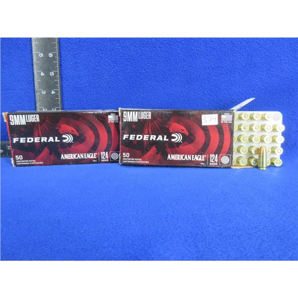 9MM Luger 124gr FMJ American Eagle Federal Cartridges