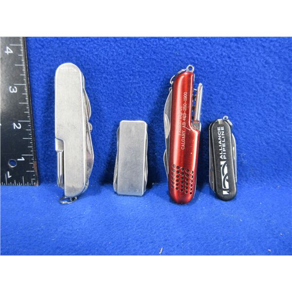 4 Folding Pocket Knives - 2 are Swiss Style