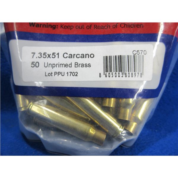 NEW - Brass Only - 7.35X51 Carcano PPU Unprimed