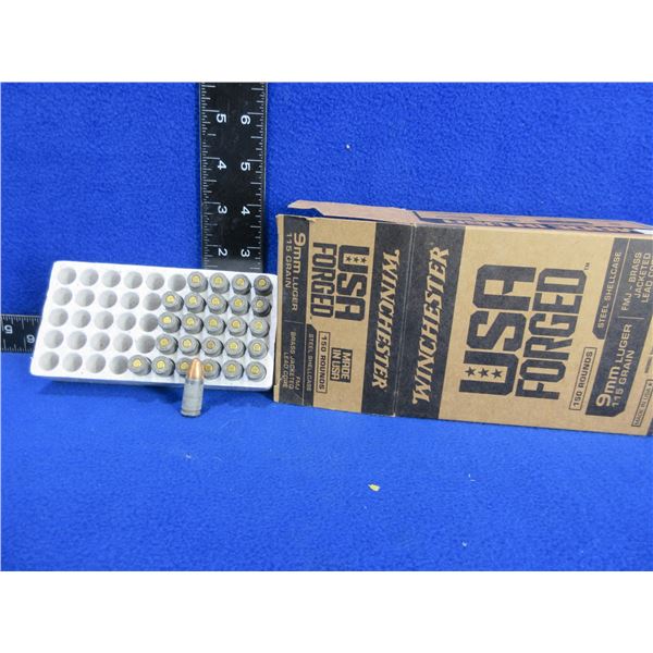 9MM Luger 115gr FMJ Winchester Cartridges - Box of 76