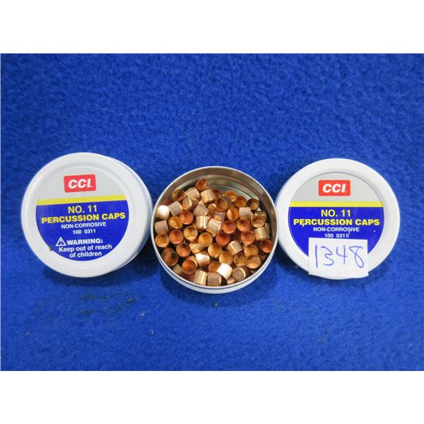 CCI No. 11 Percussion Caps - 2 Tins of Approx. 100