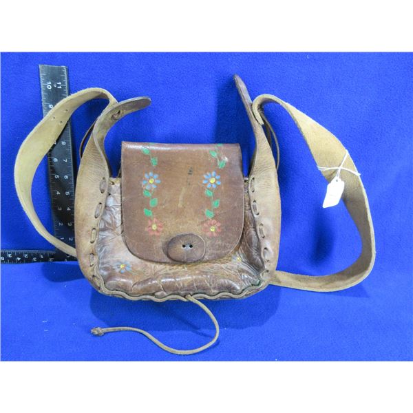 Leather Black Powder Shoulder Carry Bag/Pouch