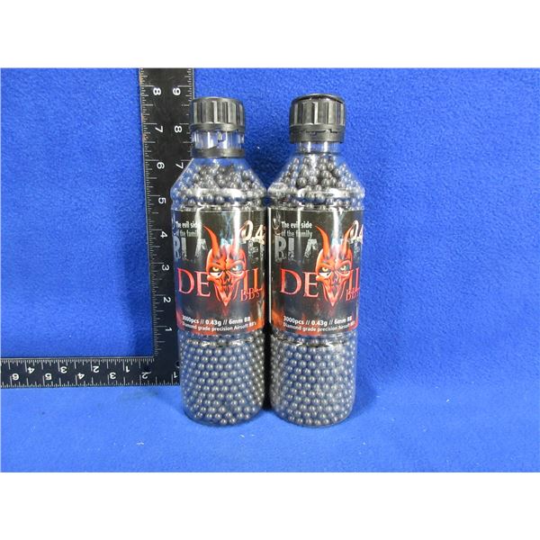 Blaster Devil Airsoft BB's - 0.43g/6mm BB - 2 Bottles of 3000
