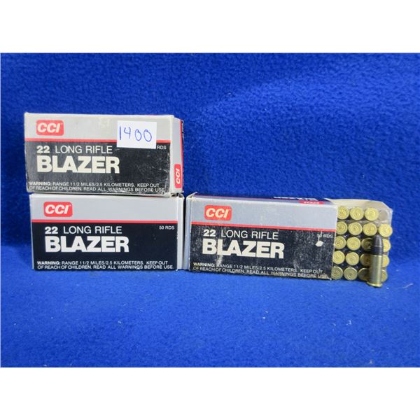 22 LR Blazer CCI Cartridges - 3 Boxes of 50