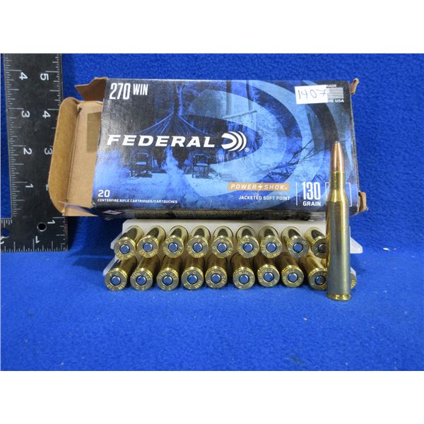 270 Win. 130gr JSP Power-Shok Federal Cartridges