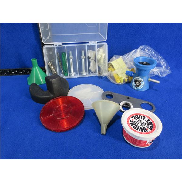 Lot of Misc. Reloading Equipment - Funnels, Lube, Tools Etc