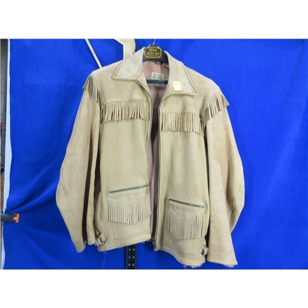 Genuine Buckskin Fringed Jacket by Uber - Size Medium??