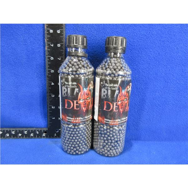 Blaster Devil Airsoft BB's - 0.43g/6mm BB - 2 Bottles of 3000