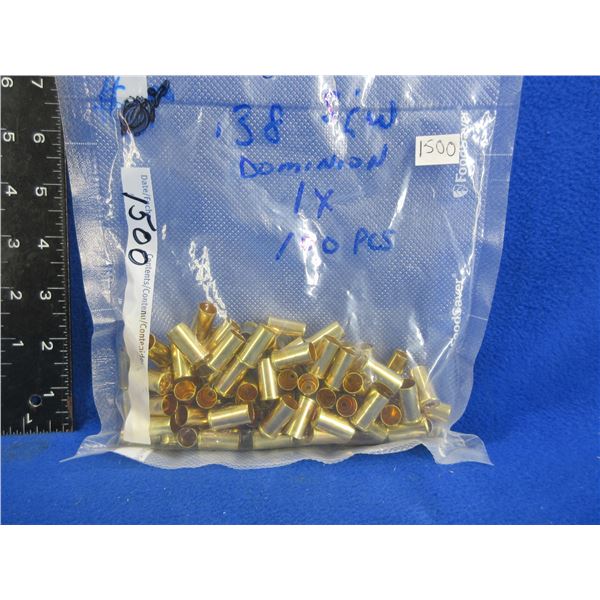 Brass Only - 38 S&W Once Fired Deprimed - Bag of 100