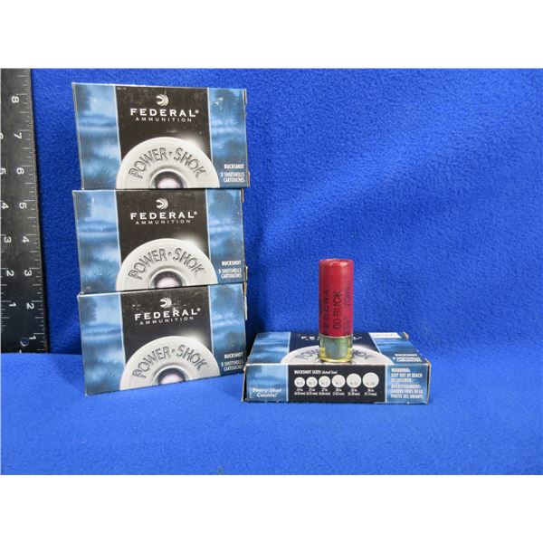 12 Ga 2 3/4" 00Buck Power-Shok Federal Shotshells