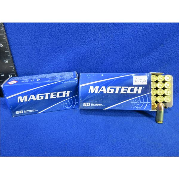 9MM Luger 124gr FMJ Magtech Cartridges - 2 Boxes of 50