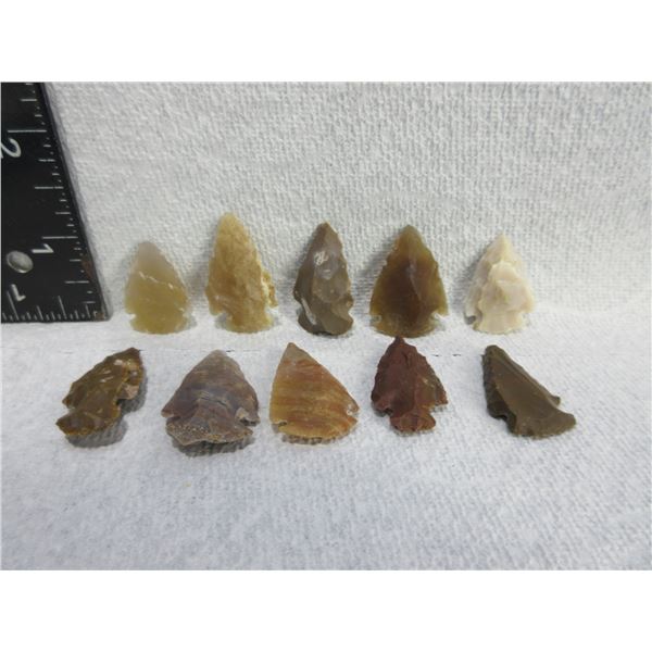 10 Arrowheads - Approx. 3/4" to 1 1/4" Length