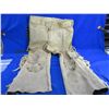 Image 1 : Buckskin Leather Pants with Fringes - Appear Homemade