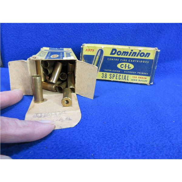 Brass Only - 38 Spl Dominion Headstamp Deprimed