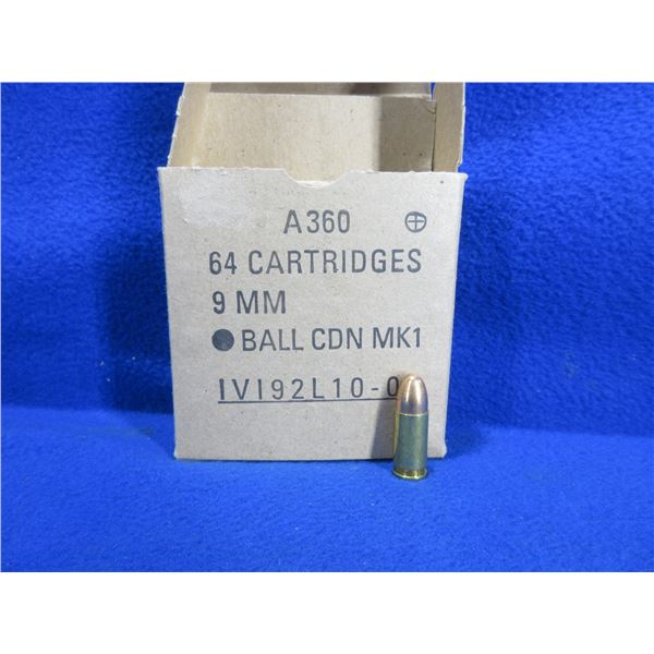 9MM Ball CDN MKI Military Cartridges - Box of 64