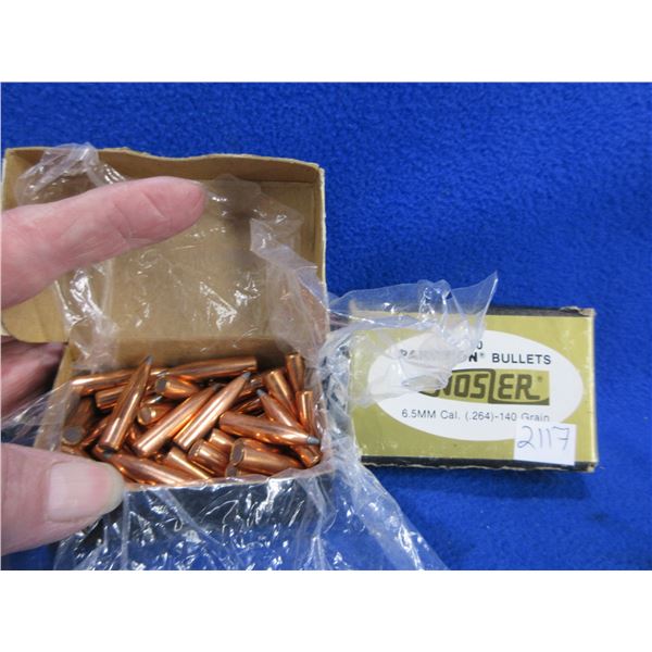 6.5MM .264" 140gr Spitzer Nosler Bullets - 2 Boxes of 50