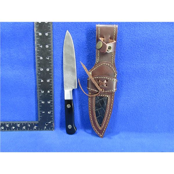 NEW - Damascus Chef Knife with Leather Sheath