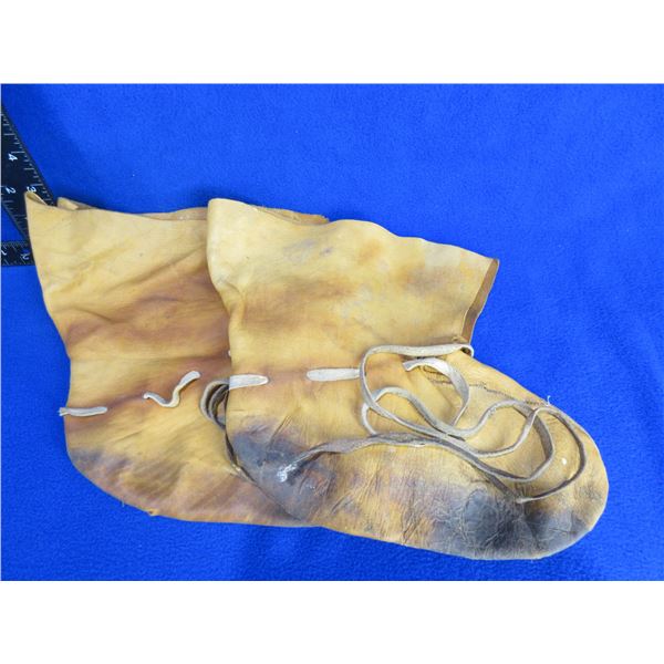 Handmade Leather Mocassins - Approx. 9" Foot Size