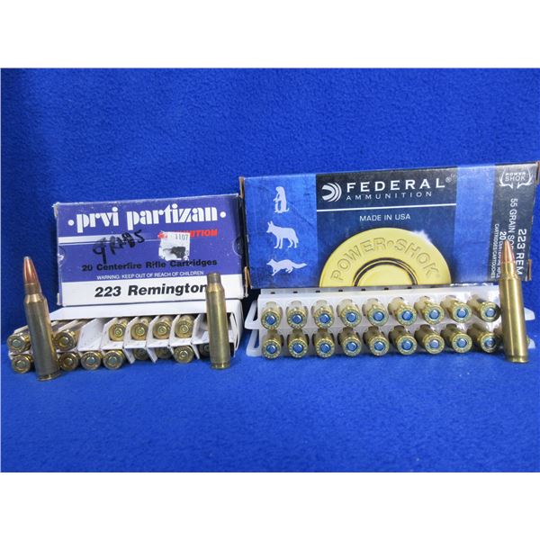223 Rem. 55gr SP Federal and Prvi Partizan Cartridges