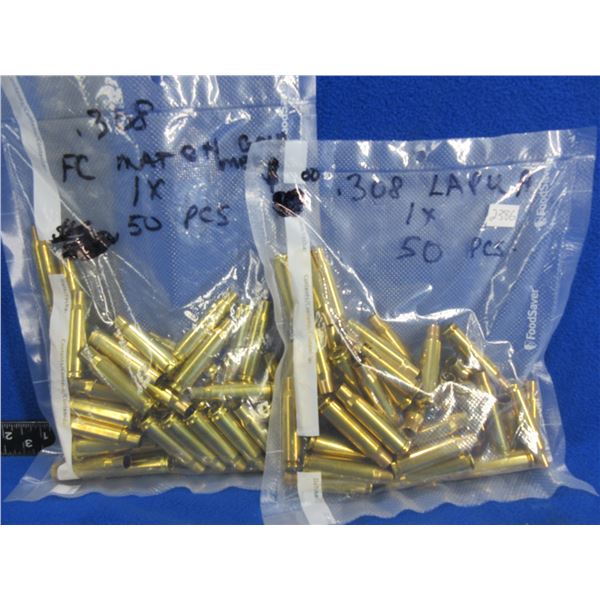 Brass Only - 308 Win. Once Fired Deprimed