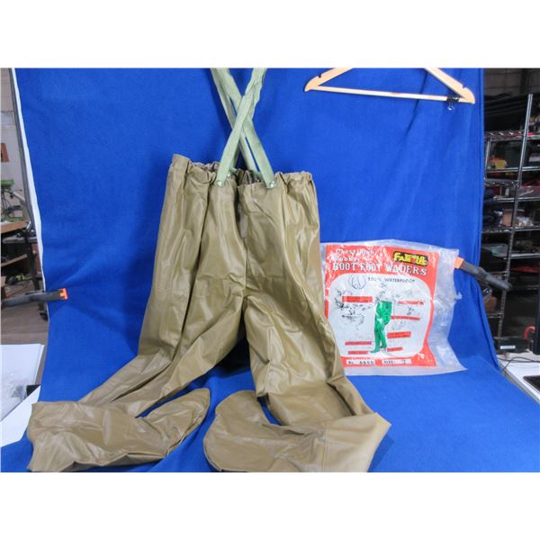 Chest-High Rubber Boot-Foot Waders - Size 9 - No. 6650