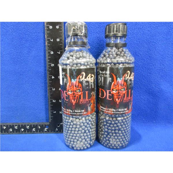 Blaster Devil Airsoft BB's - 0.43g/6mm BB - 2 Bottles of 3000
