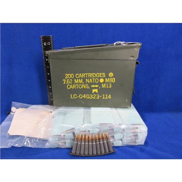 7.62X39 Nato Military Cartridges on Stripper Clips - Metal Ammo Can of 240