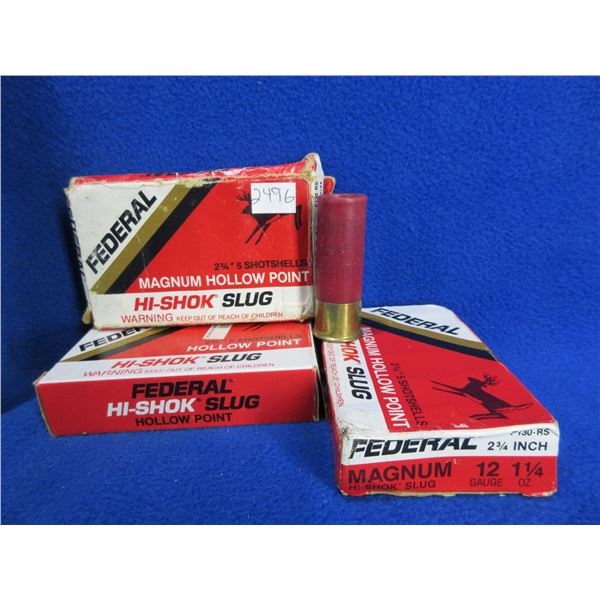 12 Ga 2 3/4" 1 oz & 1 1/4 oz Slug Federal Shotshells