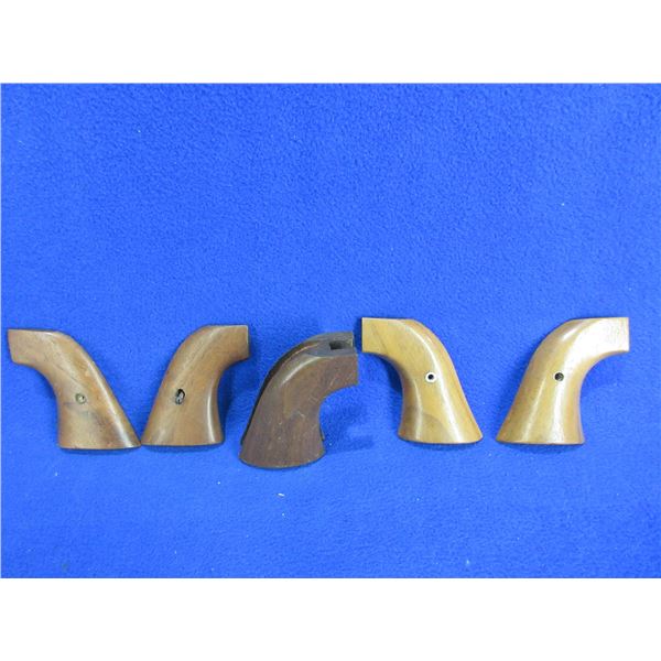3 Sets of Unknown Wood Revolver Grips - 1 has a screw