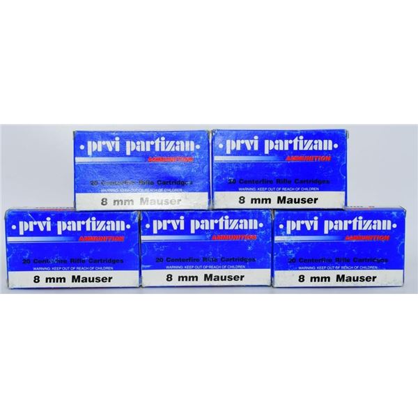 100 Rounds of 8MM Mauser Ammunition