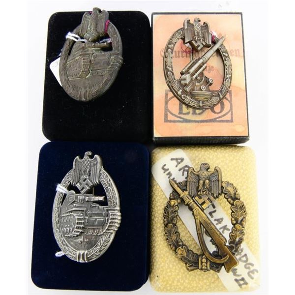 Lot of 4 German WWII Flak Badges