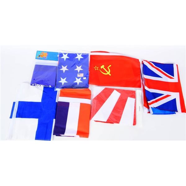 Lot of Various Size New Flags