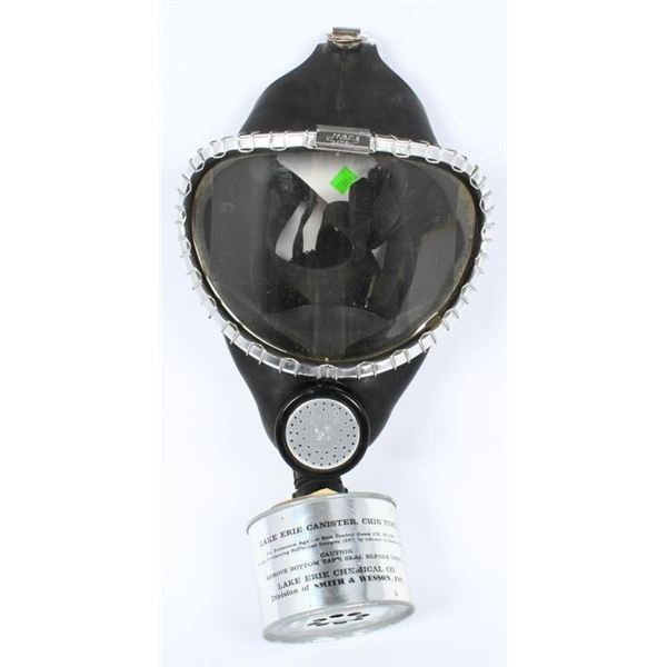 Vtg Army MSA Miners Gas Mask w/Cannister