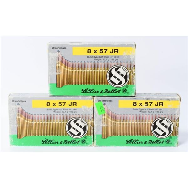 60 Rounds of 8X57 JR Mauser Ammunition